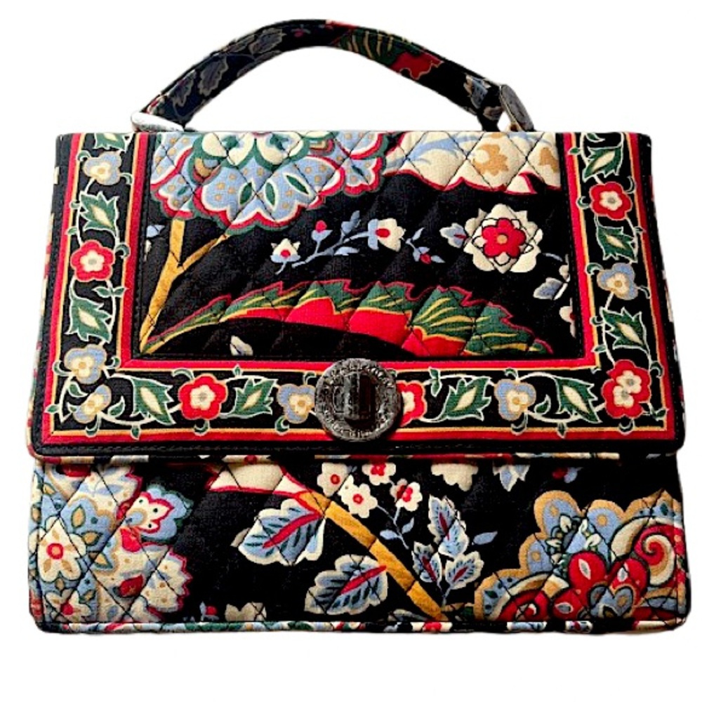 Vera Bradley Julia Turn Lock Bag and Wallet Set in Versailles Print